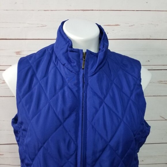 Jason Maxwell Quilted Zip Up Vest Cerulean Blue Vest Medium - Picture 2 of 3